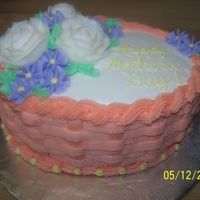 Small Oval Basketweave 1st cake I ever sold. Small oval buttercream basketweave cake