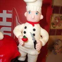 Happy Birthday To The Chef! Close-up of fondant Chef. First "figurine" attempted. Taught myself a few lessons(the hard way)! Inspired by Glor08.