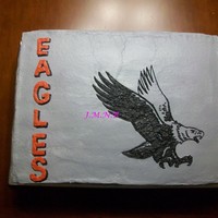 Eagle Vanilla creme cake, Buttercream frosting. This was a cake for my son's flag football team. Was not happy about the buttercream that...