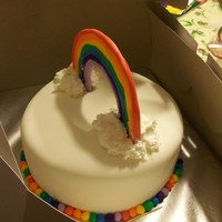 Rainbow Forgot to take a piture before I boxed this up. Simple vanilla,buttercream, and MMF. Had to do this cake in few hours as my son told me he...