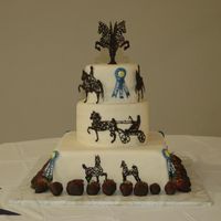 Babies Grow Up, Chocolate lace images on plain MMF. Bottom is baby colts, next level is a two year old, top tier is a mature horse, and the very top is a...