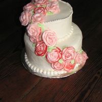 50Th Birthday My FIRST stacked cake, ever. I tried the Viva method on botom, but I wasn't tickled with it, so on the top I just used water. Compared...