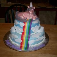 Unicorn Cake Unicorn is made out of white chocolate modeling clay and details are fondant.