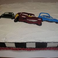 Racing Cars 2 Detail on cake sides.