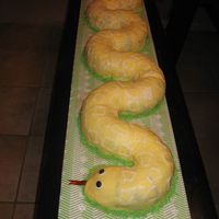 Yellow Python One really big cake! Was for a 4yr olds birthday who's really into snakes. Lots of learning experience came out of this. For starters...