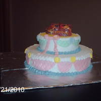 Bootie Baby Shower THE LITTLE BOOTIES ON THE TOP ARE NOT EDIBLE. BUT AREN'T THEY STILL CUTE! THE REST IS WHITE CAKE WITH FONDANT. BOTH TIERS HAVE A...
