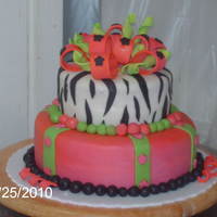 Zebra Rockstar LITTLE GIRLS BIRTHDAY CAKE. SHE ABSOLUTELY LOVED IT