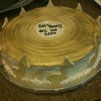 Gold Record/rehearsal Dinner Cake Dark Chocolate Cake with Mocha Ganache and Whip Cream Filling Rolled Fondant Gold Record and Musical Notes