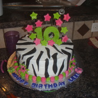 Zebra Bday Cake For Boss' Daughter 