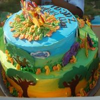 Safari Birthday Cake For Zacai vanila and chocolate tiers, covered in buttercream w/ CT animals. Inspired by Whimsical CakeHouse...if you decide to make one of these,...