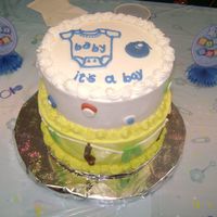 Cake For Nazair vanilla and chocolate cake w/ buttercream icing and fondant accents