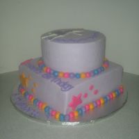 Pinky Dinky Doo WASC on botton tier and chocolate on top, all buttercream with fondant accents