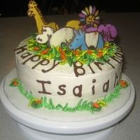 Animal Themed Cake chocolate cake w/ buttercream and CT animals