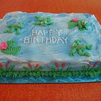 Frog Birthday Cake. Frog Birthday Cake made with buttercream.