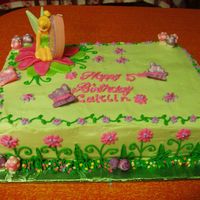 Tinkerbell Birthday Cake Tinkerbell Birthday Cake made with buttercream and fondant decorations.