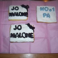 Jo Malone Leaving Gift Cookies These were NFSC in shape of jo malone wrapped gift. These were a small token from me to support a gift of Jo Malone Perfume Oils for my...