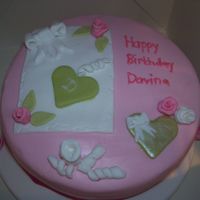 Mum In Laws Birthday Cake - My First For Her Here is the first cake i did for my partners mums birthday. it was pink fondant with fondant accessories. I was really nervous as i hadnt...