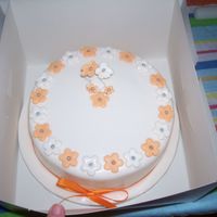 Birthday Cake - My First Mmf Here is my first birthday cake made using mmf (recipe from cc forum) and peach mmf flowers. This was given to a workmate for her sil's...