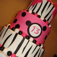 Zebra Cake My biggest cake yet! 10", 8", 6". Vanilla cake with buttercream. Fondant accents.