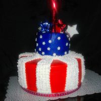 4Th Of July Got a chance to finally use my airbrush on this one. Bottom tier is triple chocolate cake w/cookies n creme filling. Top tier is creme...