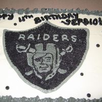 Raiders Bday Made this for my nephew. Just did my best to hand draw the logo. Turned out ok I guess for doing at 4am, lol. He was happy and that is what...