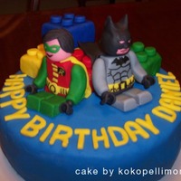 Lego Batman Cake I made this cake for my son's sixth birthday, at his request - he loves the Lego Batman game on the Wii. I used MMF to cover the cake...