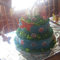 Butterfly Bday butterfly and flower cake for my daughter