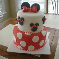 Minnie Mouse another minnie mouse different color scheme. fondant accents