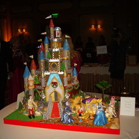 Cinderella's Gingerbread Castle Entry to Gingerbread Gala 2009 Competition by Epilepsy Foundation. Made with gingerbread, fondant, gumpaste and royal icing.