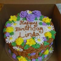 Basketweave Basketweave cake with royal icing flowers