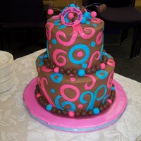 Erica's Baby Shower Cake This was a cake for my friend's baby shower, having twins a boy and girl. Chocolate BC.