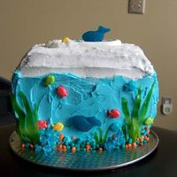 Fish Bowl This is another one I saw on the cover of a magazine. The kids loved the cake but not the taste of the candy I used for the sea weed.