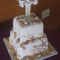 Sea Shell Wedding Cake Small cake for a couple who had their caterer provide cupcakes for dessert, but still wanted a cake to cut at the ceremony and an...