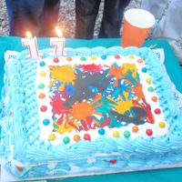 Paintball Batlle hand painted fondant