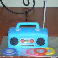 Boombox Birthday Cake For My Oldest Son. I got this idea from a Wiltons cake book. It was by far the easiest cake I have made. Everyone at the party loved it.