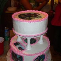 Goodbye Cake I made this cake for my friend that was going to work overseas. I put a lot of pictures of her and all the closest friends. She love it.