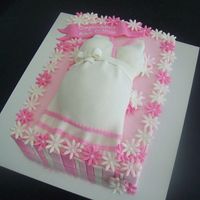 Belly Cake White chocolate mud cake with mmf. Customer provided a photo from this site (different colours) but couldn't tell me who did it - so...