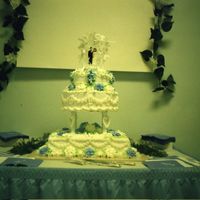 Precious Perwinkle Confection This was a difficult cake for me to do. The roses were made out of RI, as well as the hearts on the sides of the pillars. Note* Always make...