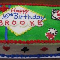 Vegas Theme Cake I know...I know....is it an appropriate theme for a 16th birthday? I dunno...but thats what they wanted. Made at the bakery I'm...