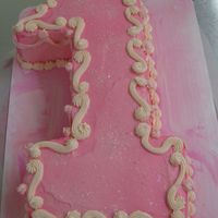 1St Birthday Princess Cake She said she wanted a Princess looking cake in all pinks, no white and for it to be in the shape of a #1. This is what I interpreted that...