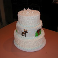 Christmas Cake I made this cake for a party at work. It is all BC except for the snowflakes which are fondant and gum paste.Merry Christmas everyone and...