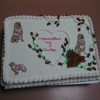 Grin (Golden Retrievers In Need) This cake was made for a couple that met while at a booth trying to collect funds to help Golden Retrievers that have no homes. The cake is...