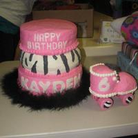 Pink Roller Skate! My Cousins daughter was turning 6 and she wanted a pink roller skate! For the roller skate i used a little kids real skate and filled it...