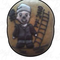 Happy New Year Made instead of traditional Happy New Year Cards. The chimney sweep is supposed to bring luck.