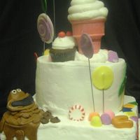 Alternate Candyland "gloppy" Side view of Candyland cake. "Gloppy" was my favorite part! Chocolate chip border.