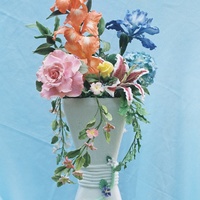 Gumpaste Flowers And Vase vase and flowers all gumpaste.Completed too late for Spring Flower Contest