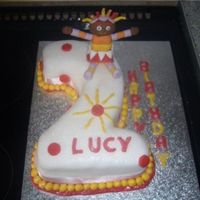 Upsydaisy Number 2 Cake Upsy Daisy (from UK TV Show In the Night Garden) number 2 cake. Filled with Butter Cream and covered in fondant. Upsy Daisy was made 24...