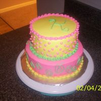 Birthday Cake I got this idea from another CC'er. All buttercream with vanilla and chocolate cake. I could use some work on getting my letters...