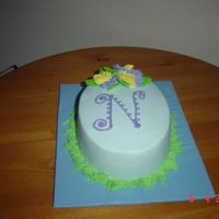 Norma's Birthday Cake For a retired lady from work, rainbow bit, buttercream icing. Thanks for looking!