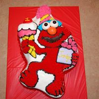 Elmo Character Cake 2 Tier elmo pan, buttercream icing,fondant eyes and nose. This cake was very high thanks 4 lookin